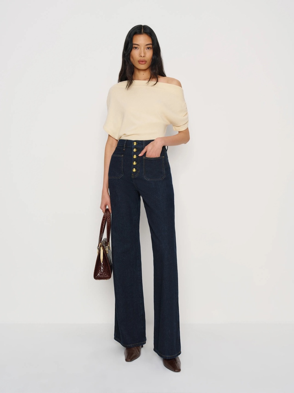 NWT Reformation Cary high rise Slouchy wide leg jeans
Size 30